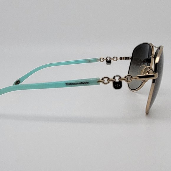 *SOLD* Tiffany & Co TF3034 6021/3M Gold Blue Frame Grey Lens Aviator Sunglasses - Picture 6 of 14